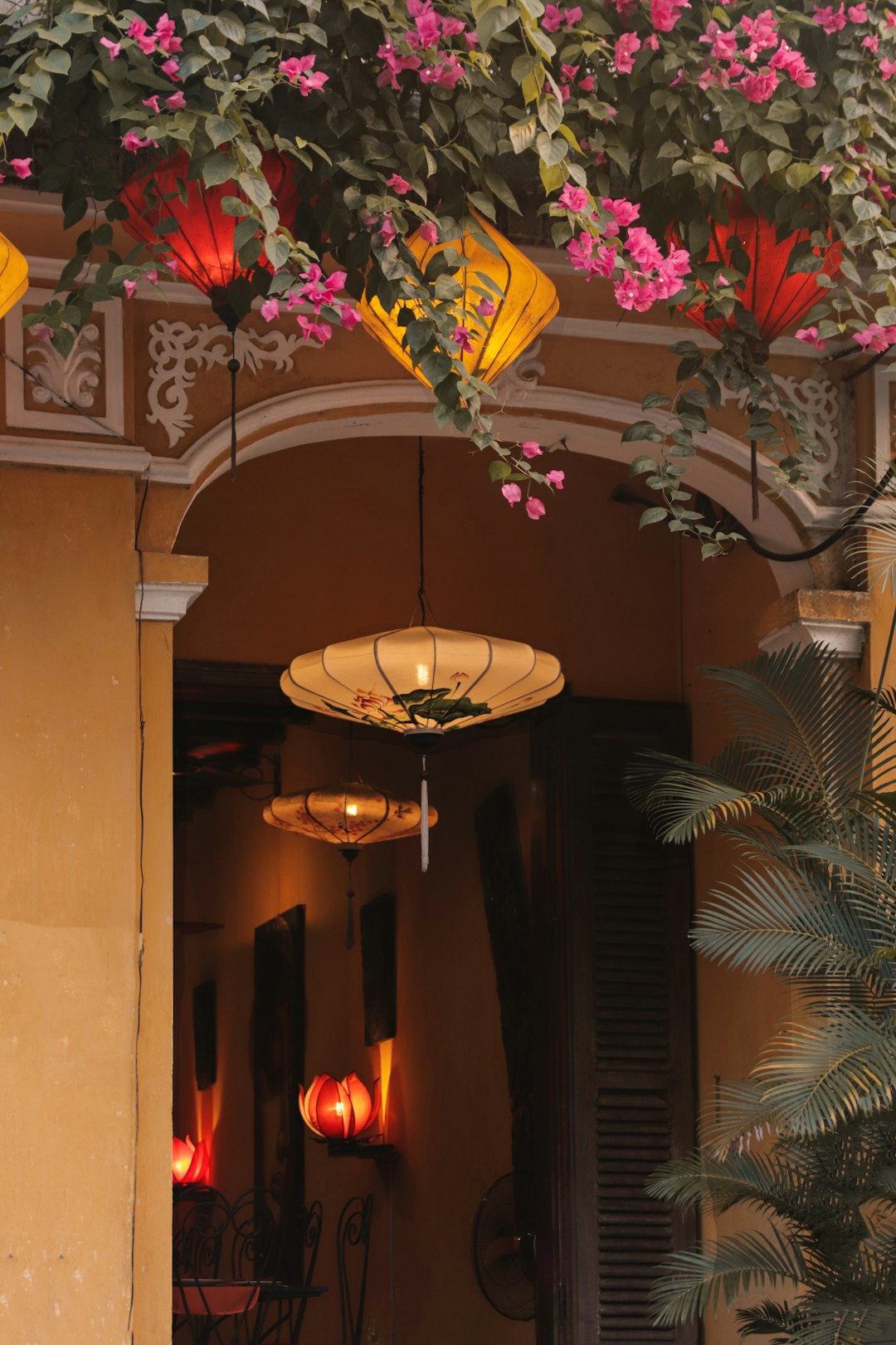 Workshop participants crafting their lanterns